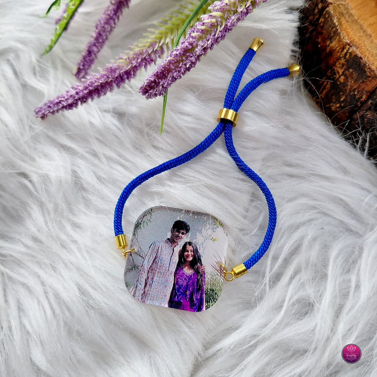 Personalized Acrylic Photo Rakhi Premium Bracelet- Custom Picture Brother Rakhi