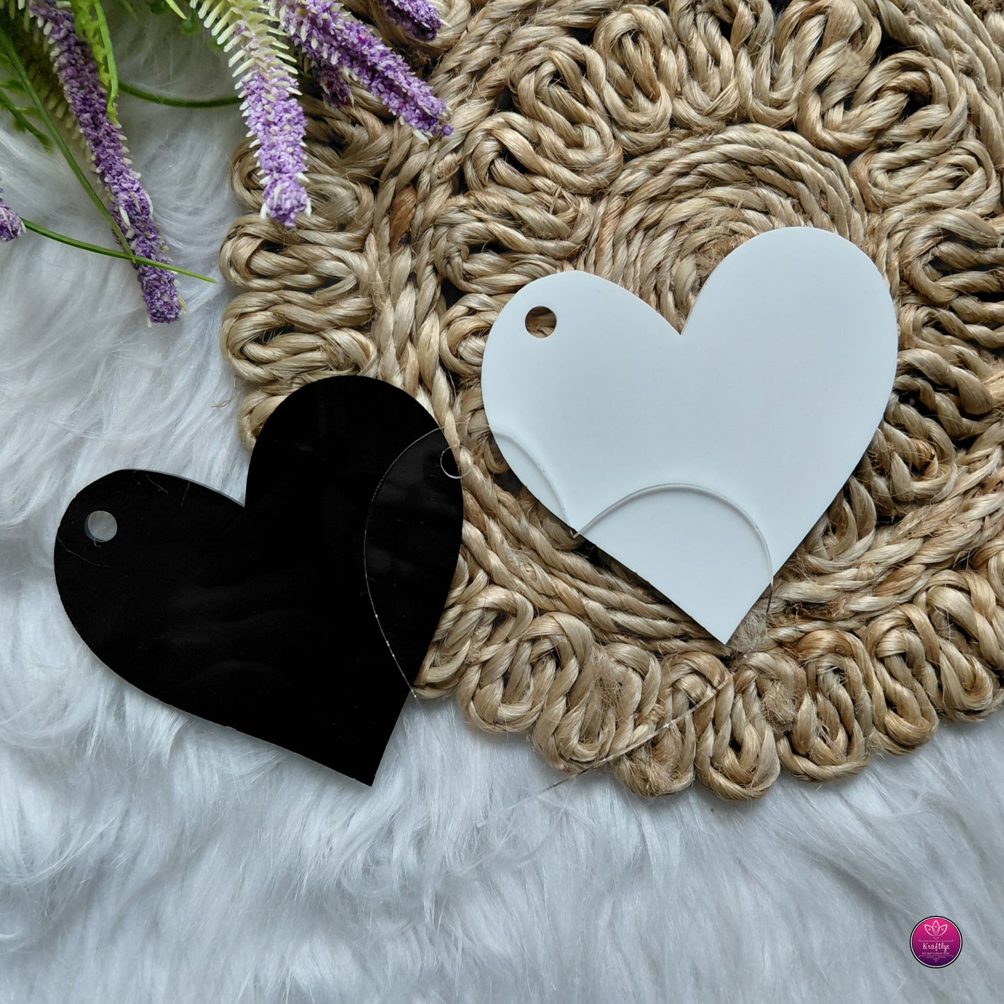 Acrylic Keychain Blanks - Premium DIY Transparent, Black & White Keychain