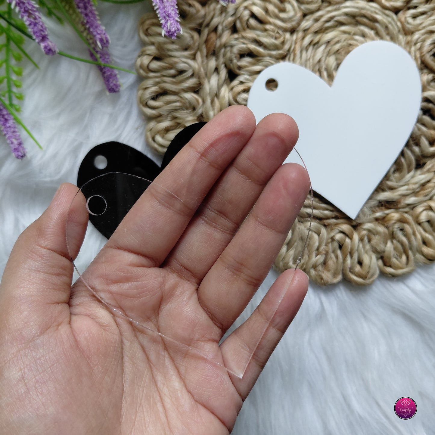 Acrylic Keychain Blanks - Premium DIY Transparent, Black & White Keychain