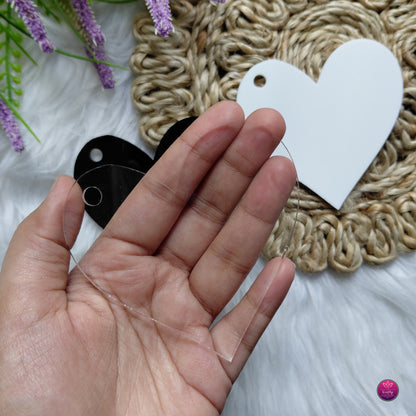 Acrylic Keychain Blanks - Premium DIY Transparent, Black & White Keychain