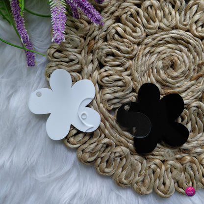 Acrylic Keychain Blanks - Premium DIY Transparent, Black & White Keychain