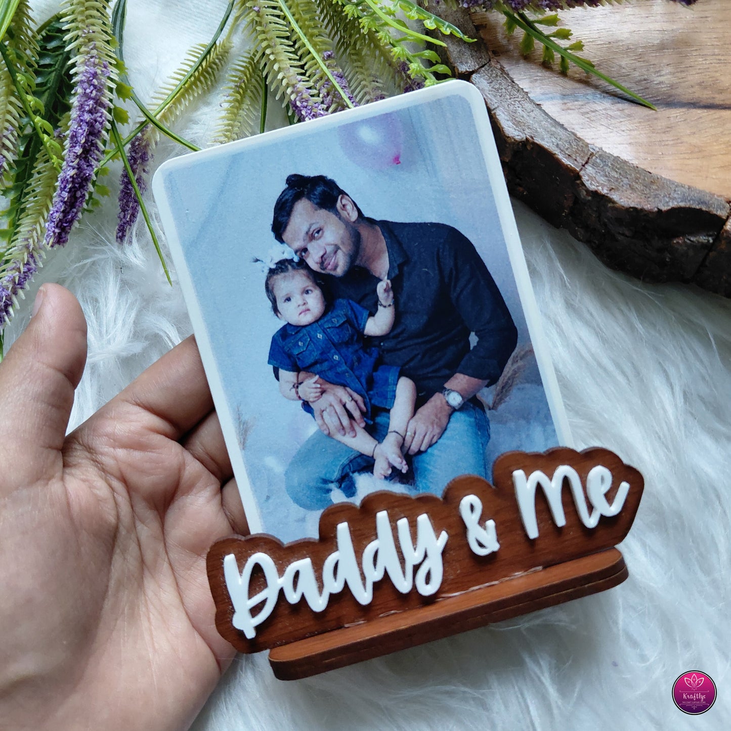 Customised Acrylic Photo Stand- Daddy & Me - Mommy & Me - You & Me - Card Holder