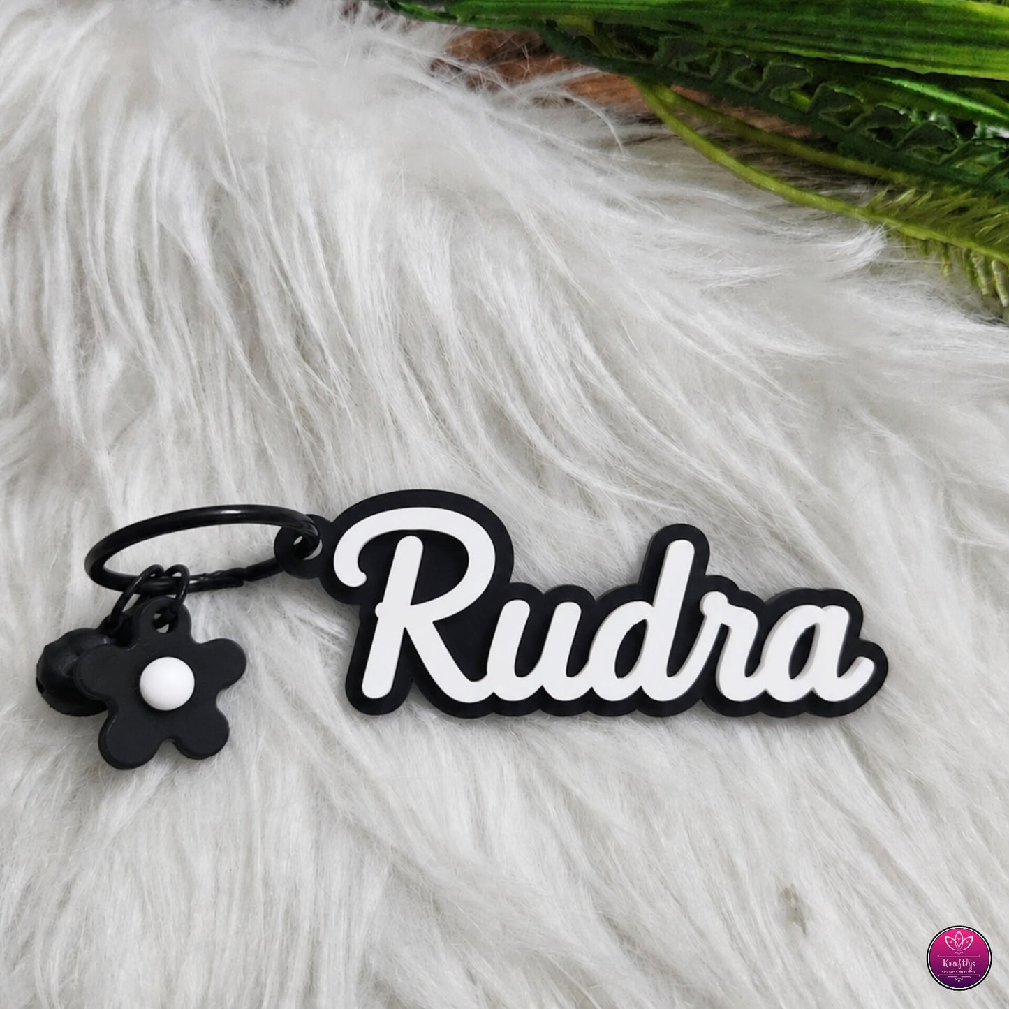 Personalized Floral Name Bag Charms for Kids