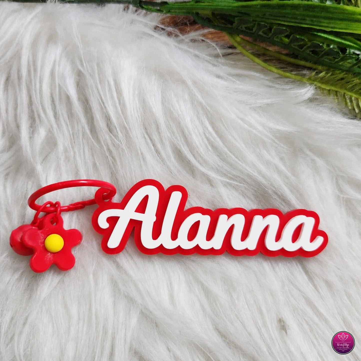 Personalized Floral Name Bag Charms for Kids