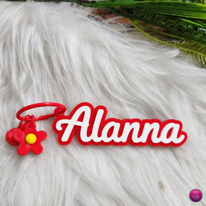 Personalized Floral Name Bag Charms for Kids