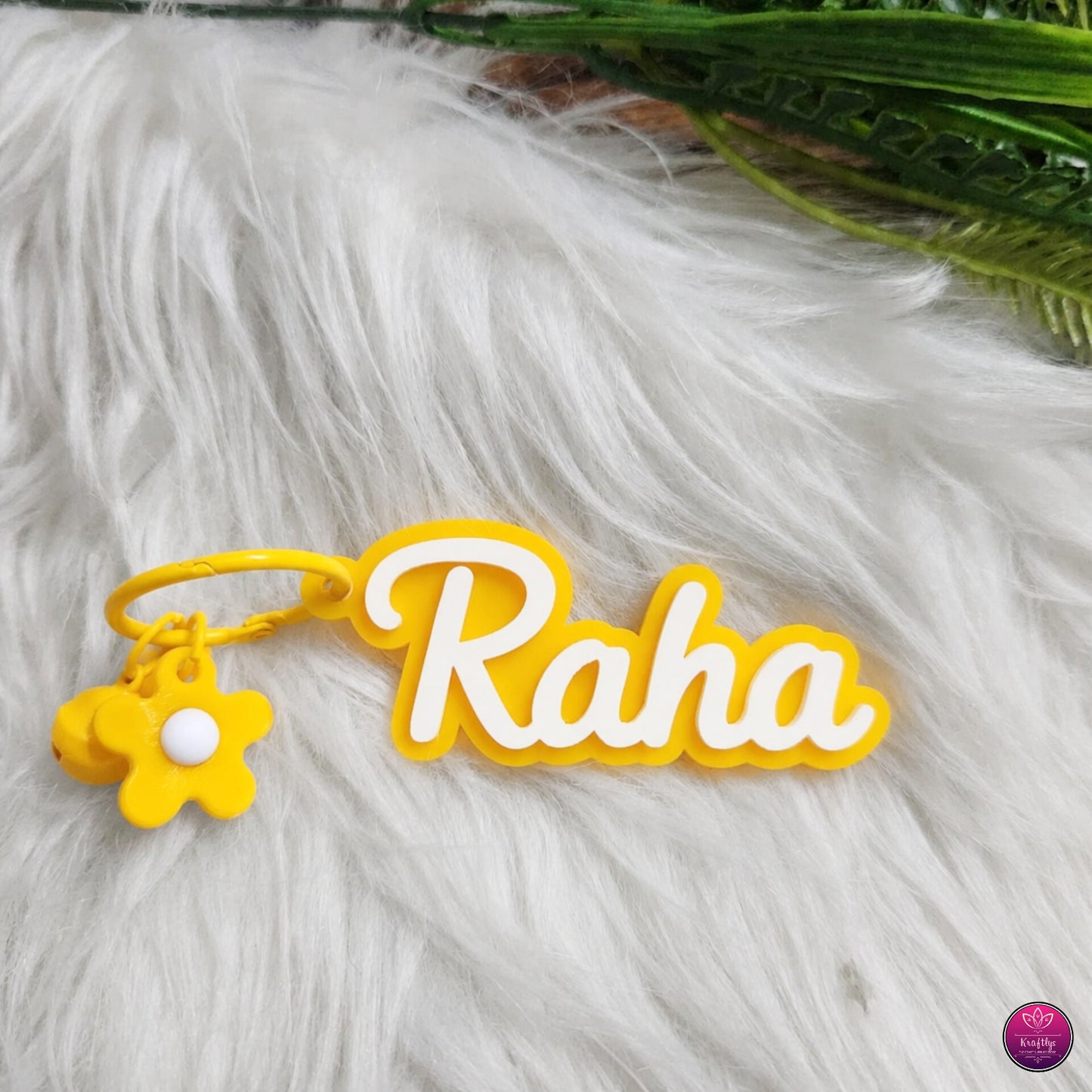 Personalized Floral Name Bag Charms for Kids