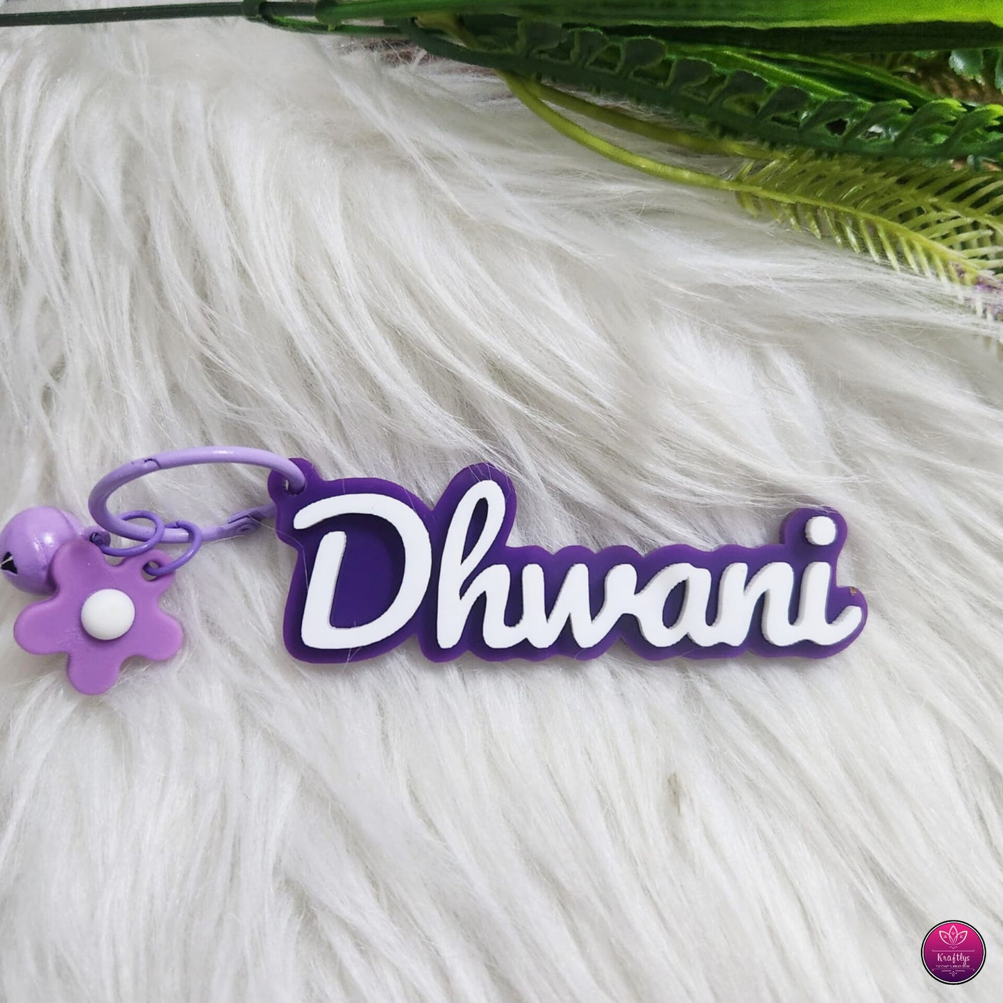 Personalized Floral Name Bag Charms for Kids