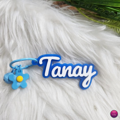 Personalized Floral Name Bag Charms for Kids