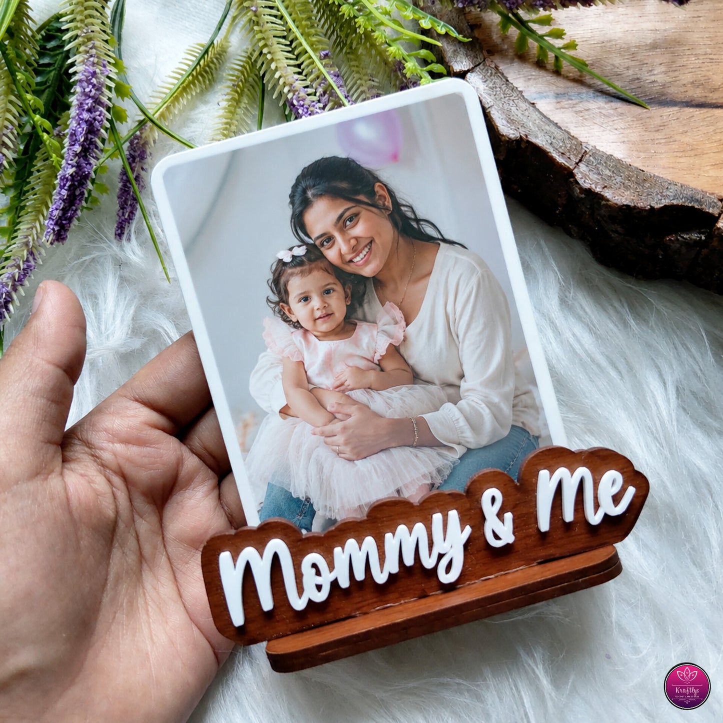 Customised Acrylic Photo Stand- Daddy & Me - Mommy & Me - You & Me - Card Holder