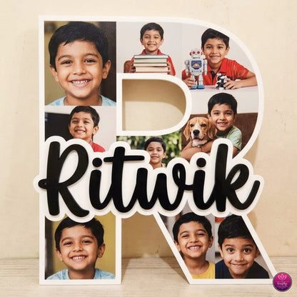 Personalized Alphabet Name Acrylic Photo Collage | Custom Initial Photo Frame
