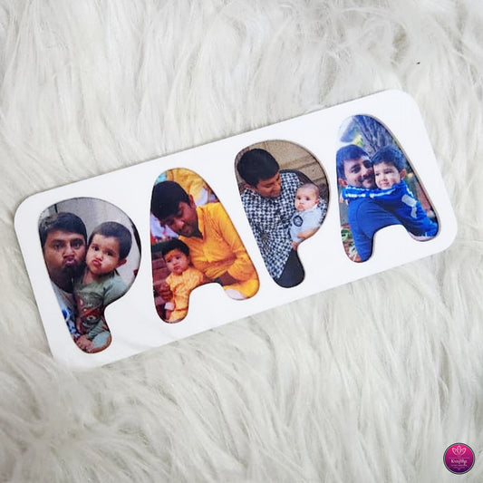 Customised Acrylic Photo Frame Magnet - Papa - Mom - Fridge magnet