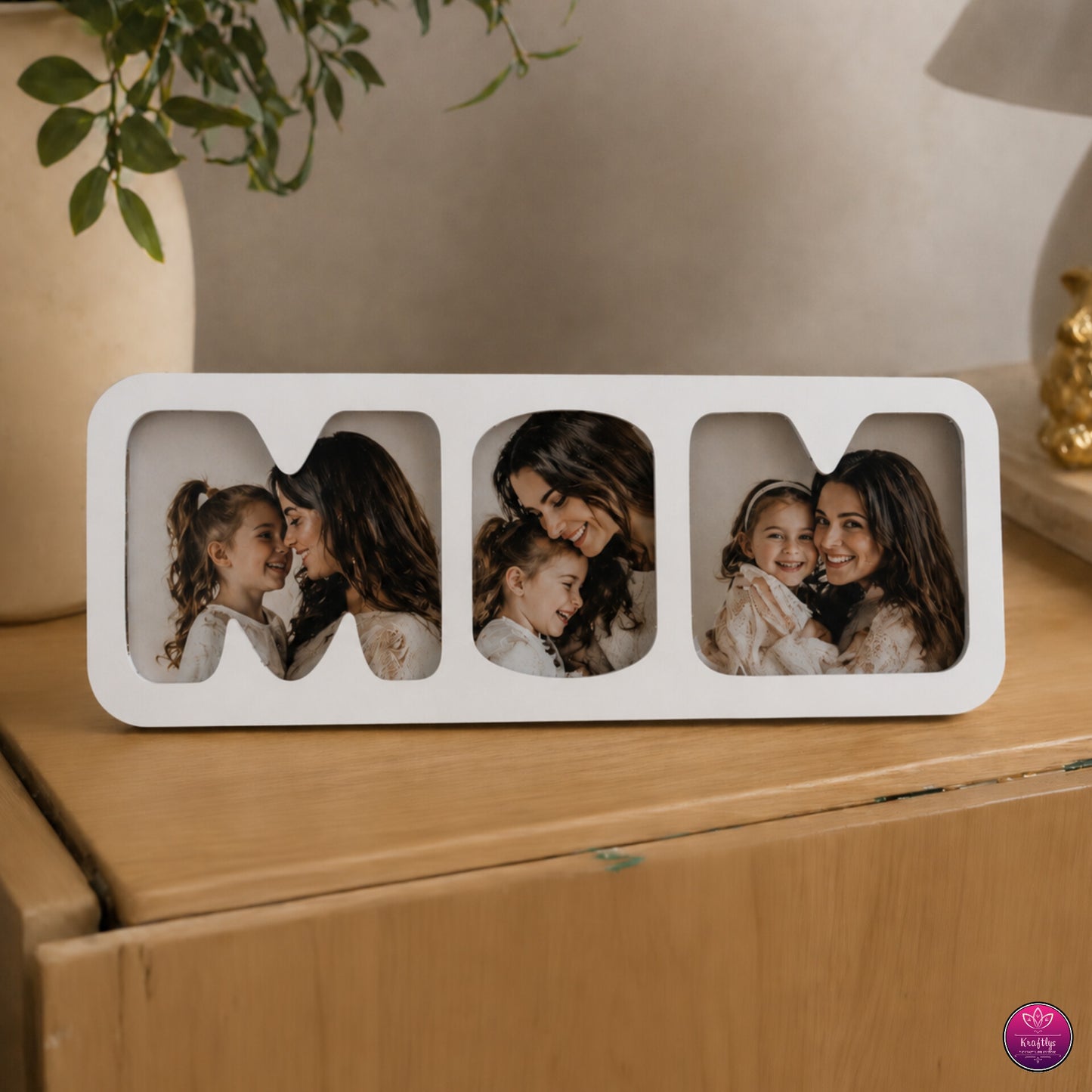 Customised Acrylic Photo Frame Magnet - Papa - Mom - Fridge magnet