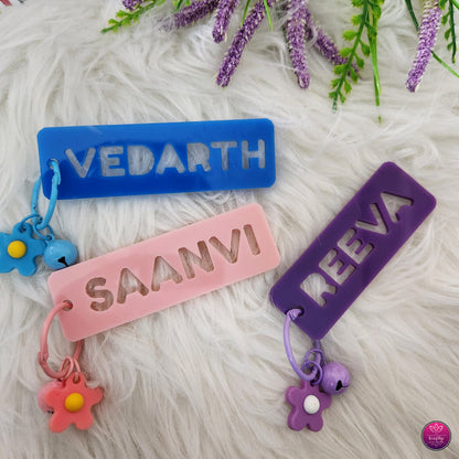 Personalized Name Bag Charms for Kids - Rectangle