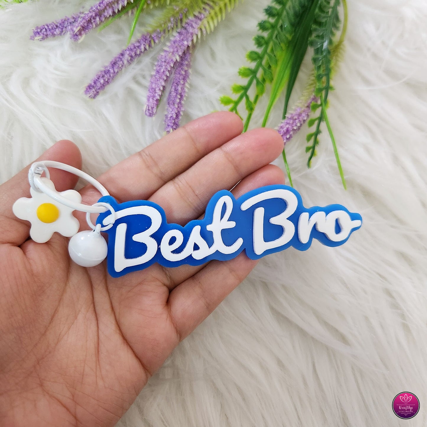 Best Bro & Sis Floral Name Bag Charms for Kids - Rakhi Special