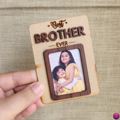 3D MDF Fridge Magnet - Brother & Sister Magnetic Photo Frame