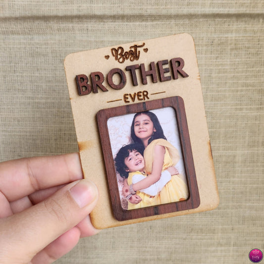 3D MDF Fridge Magnet - Brother & Sister Magnetic Photo Frame
