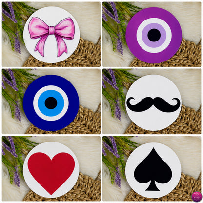 Designer Acrylic Coasters - Set of 6 Vibrant Printed Round Coaster