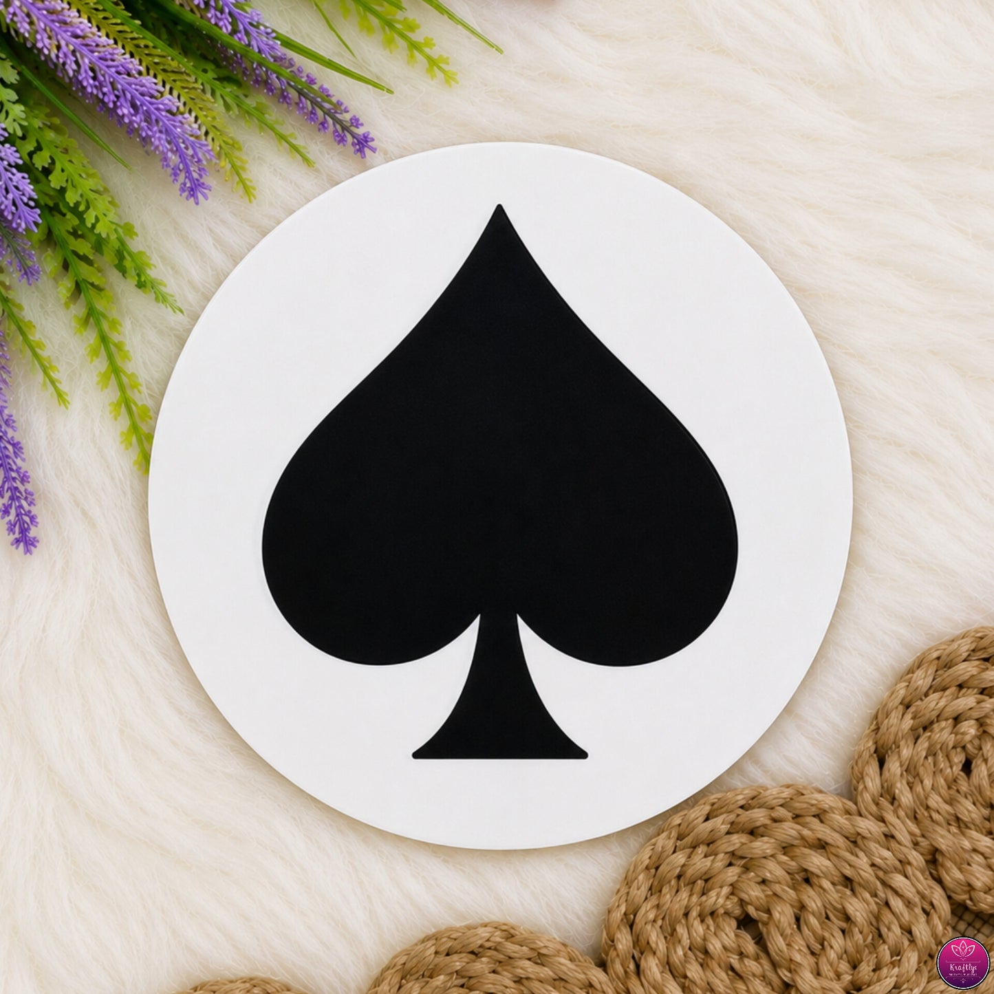 Designer Acrylic Coasters - Set of 6 Vibrant Printed Round Coaster