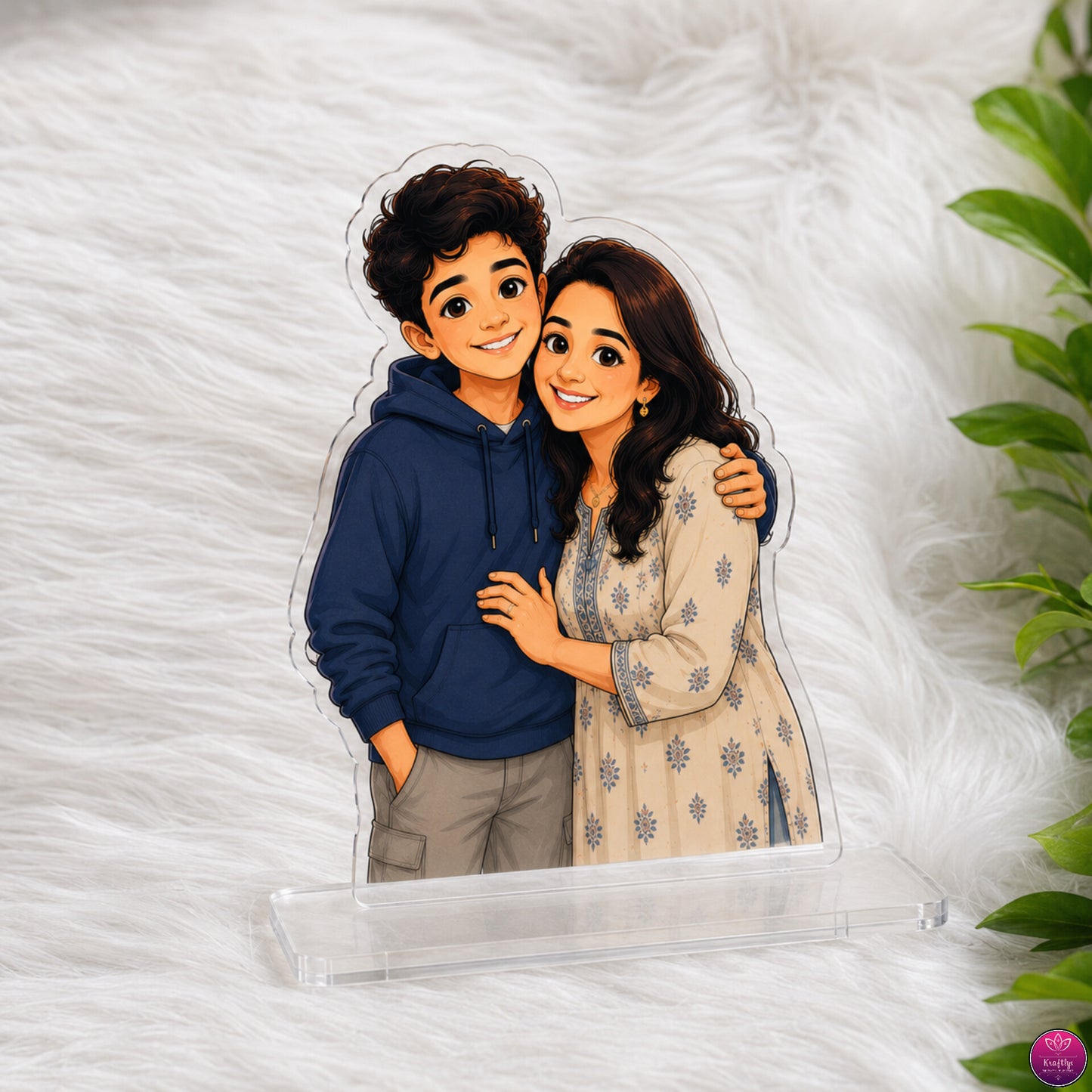Personalized Acrylic Photo Standie | Custom Frame Standy Caricature Style