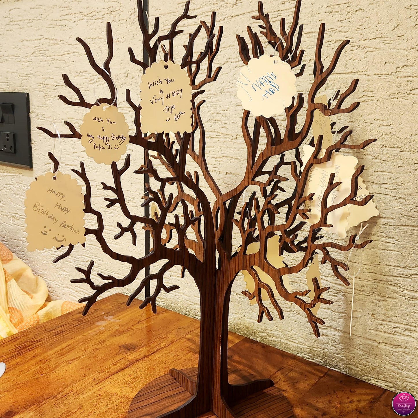 Wishing Tree - Custom Guest Message for Special Occasions | Wooden Keepsake Display