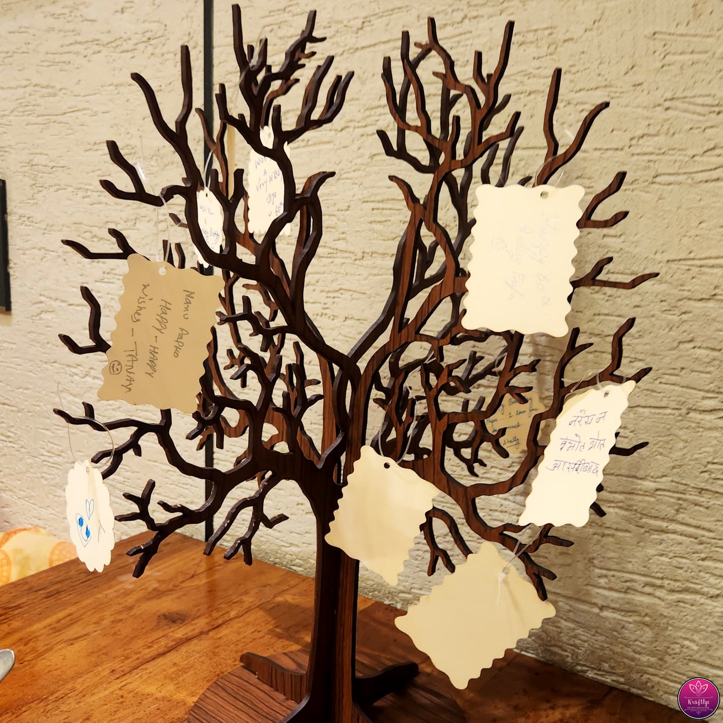 Wishing Tree - Custom Guest Message for Special Occasions | Wooden Keepsake Display