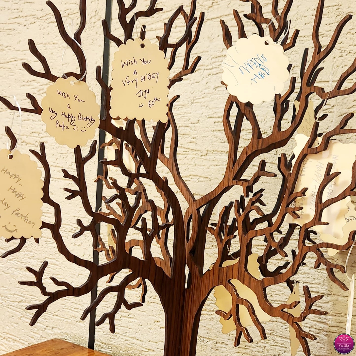 Wishing Tree - Custom Guest Message for Special Occasions | Wooden Keepsake Display