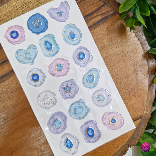 3D CUTE TRANSPARENT PINTERESTY WAX STAMP STICKER - WATERPROOF PVC STICKER
