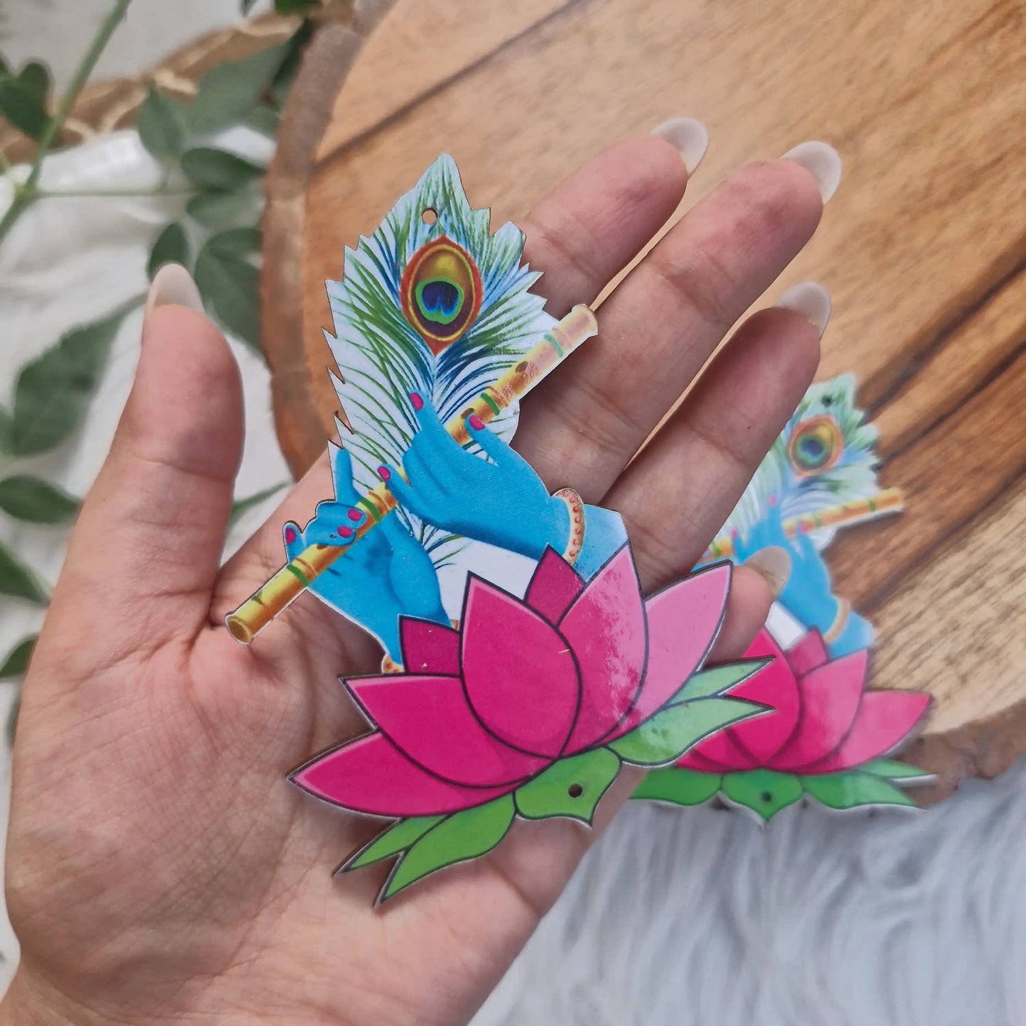 Krishna Lotus MDF cutout for Diwali Decor