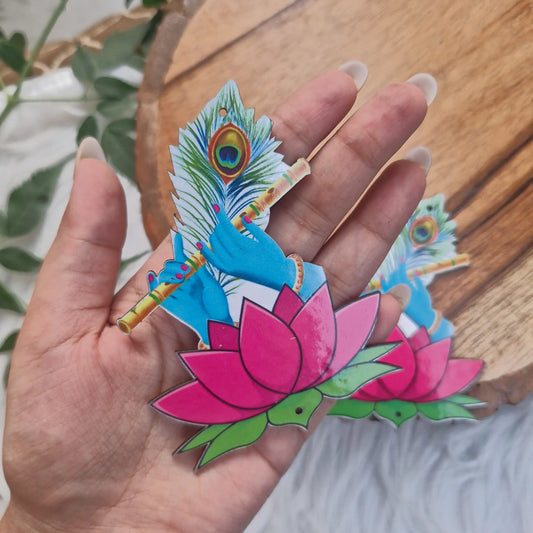 Krishna Lotus MDF cutout for Diwali Decor