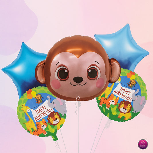 monkey jungle theme party safari birthday decorations animal foil balloons kids supplies character printed balloon