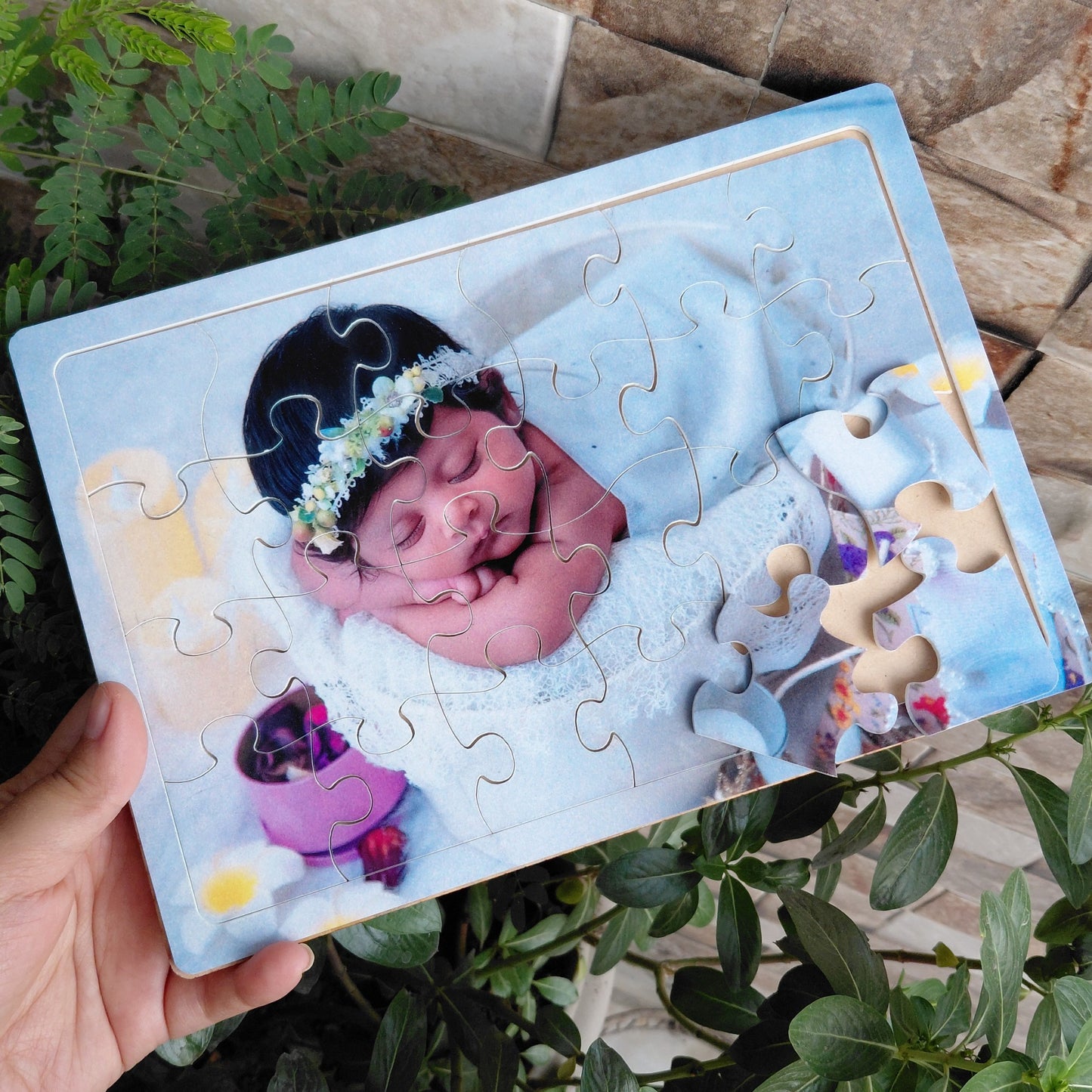 Personalized Acrylic Photo Puzzle | Custom Baby Photo Puzzle Frame | Unique Birthday Return Gift Idea