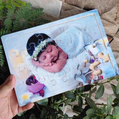Personalized Acrylic Photo Puzzle | Custom Baby Photo Puzzle Frame | Unique Birthday Return Gift Idea