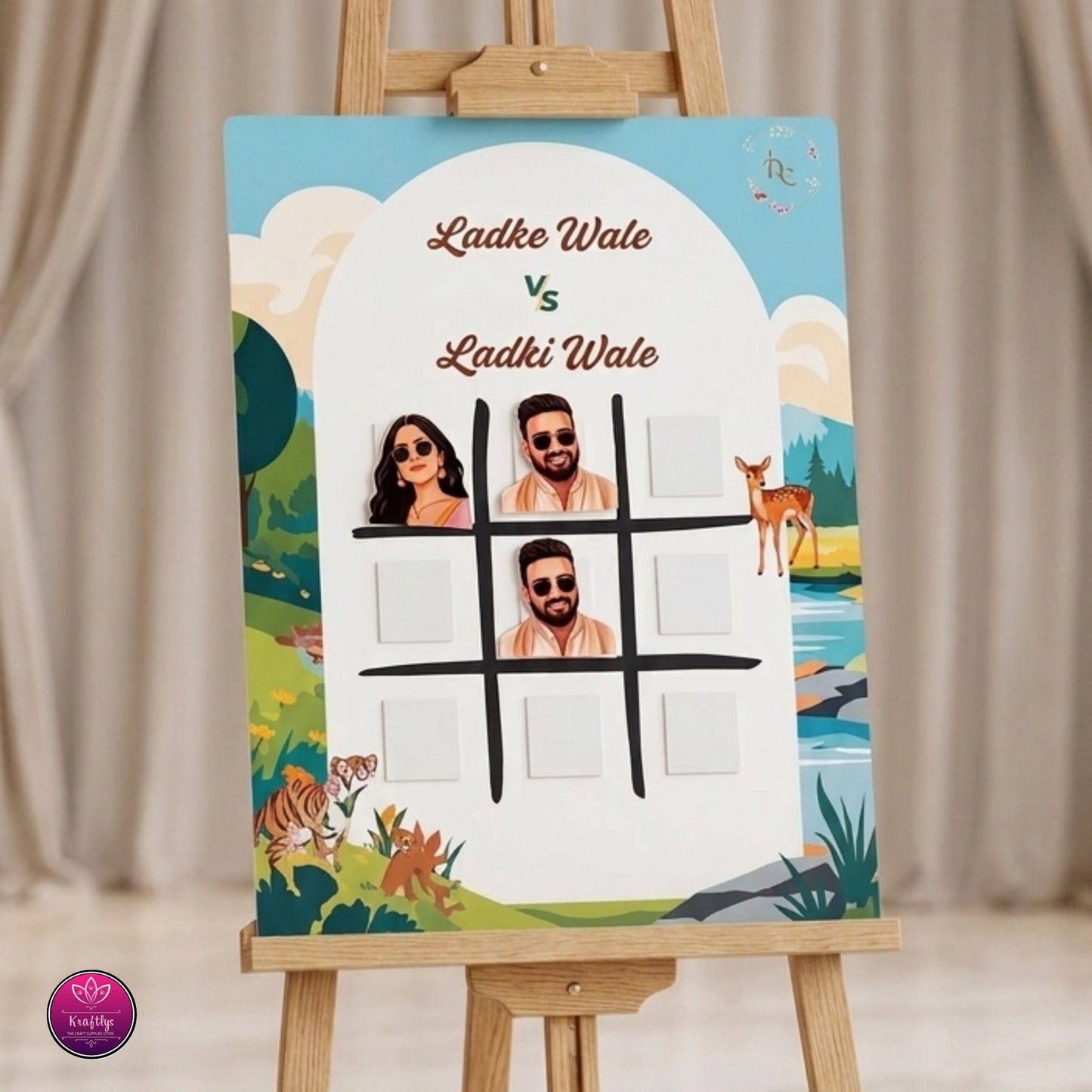 Personalized 'Tic Tac Toe' Acrylic Game Board for Wedding Birthdays & Mehendi Fun | Customized Couple Party Game