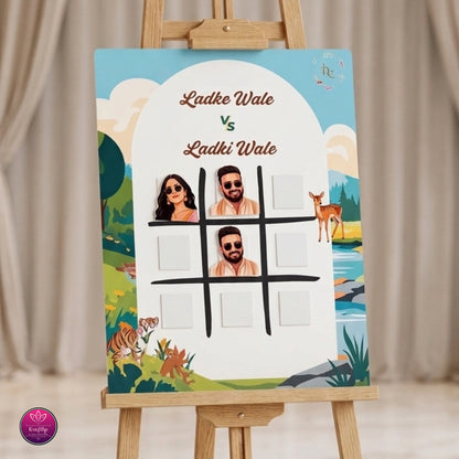 Personalized 'Tic Tac Toe' Acrylic Game Board for Wedding Birthdays & Mehendi Fun | Customized Couple Party Game