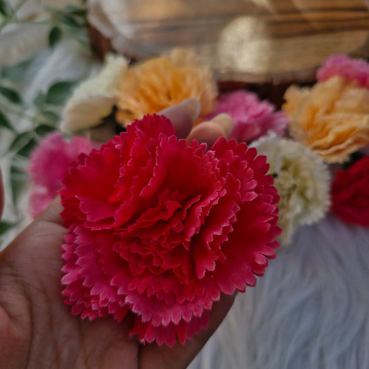 Handcrafted fabric carnation flower bunch for home décor, garlands, and DIY crafts