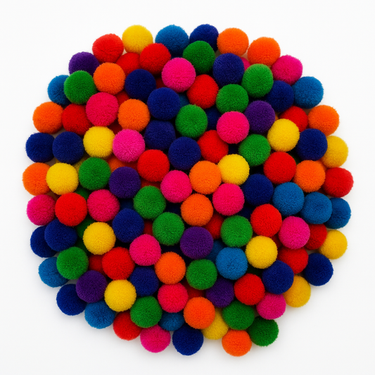 Colorful PomPom 15mm Diwali Decoration 100pcs - DIY Jewellery and Crafts